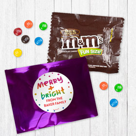 Personalized Christmas Merry and Bright Milk Chocolate M&Ms