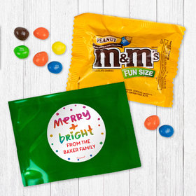 Personalized Christmas Merry and Bright Peanut M&Ms