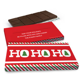Deluxe Personalized Christmas Ho Ho Ho's Chocolate Bar in Gift Box (3oz Bar)