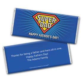 Personalized Bonnie Marcus Collection Father's Day Super Dad Chocolate Bar & Wrapper
