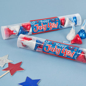Bonnie Marcus 4th of July Gumball Tube with Patriotic Hershey's Kisses