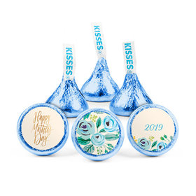 Personalized Bonnie Marcus Mother's Day Blue Flowers Hershey's Kisses