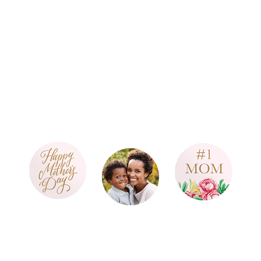 Personalized Bonnie Marcus Mother's Day Stripes 3/4" Stickers for Hershey's Kisses