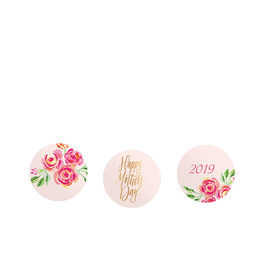 Personalized Bonnie Marcus Mother's Day Pink Flowers 3/4" Stickers for Hershey's Kisses