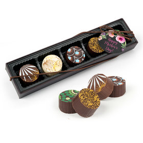 Personalized Bonnie Marcus Mother's Day Floral Embrace Gourmet Chocolate Truffle Gift Box (5 Truffles)