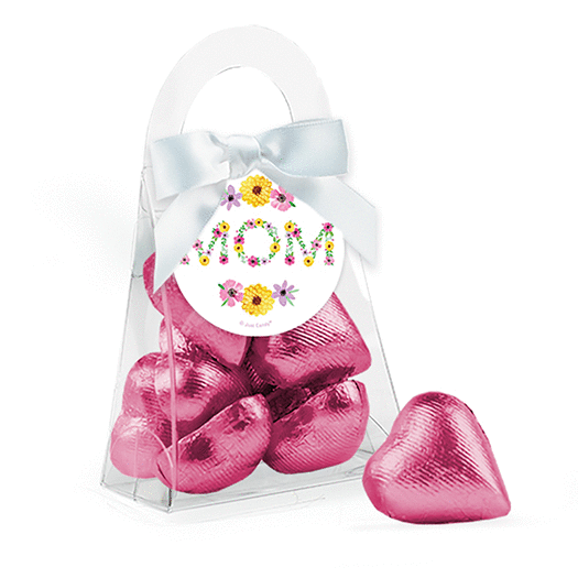 Bonnie Marcus Mother's Day Floral Mom Chocolate Hearts Purse and Gift Tag
