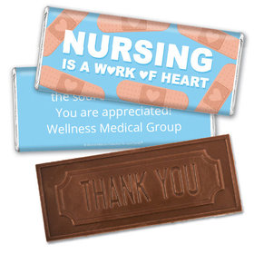 Personalized Bonnie Marcus Collection Nurse Appreciation Hearts Embossed Thank You Chocolate Bar