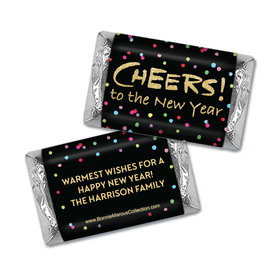 Personalized Bonnie Marcus New Years Cheery Rainbow Dots Hershey's Miniatures