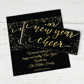 Personalized New Years Cheer Chocolate Bar Wrapper (Wrapper Only)
