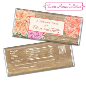 Bonnie Marcus Collection Personalized Chocolate Bar Chocolate and Wrapper Blooming Joy Rehearsal Dinner Favor