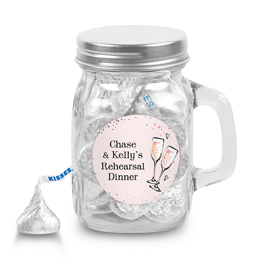 Bonnie Marcus Collection Personalized Mini Mason Mug The Bubbly Custom Rehearsal Dinner (12 Pack)