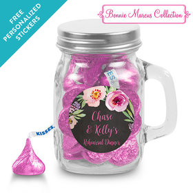 Bonnie Marcus Collection Personalized Mini Mason Mug Floral Embrace Rehearsal Dinner Favors (12 Pack)