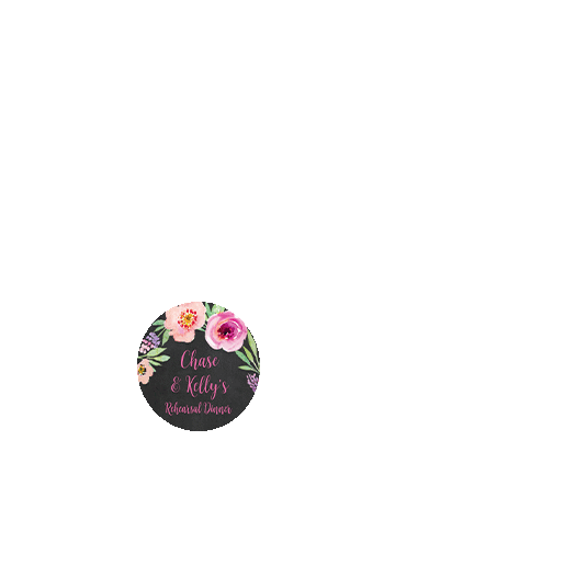 Personalized Rehearsal Dinner Floral Embrace 1.25" Sticker for Swing Top Round Jar