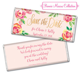 Bonnie Marcus Collection Personalized Chocolate Bar Chocolate & Wrapper In the Pink Save the Date Favors by Bonnie Marcus