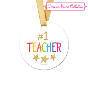 Bonnie Marcus Collection Round Gold Star Teacher Appreciation Favor Gift Tags (20 Pack)