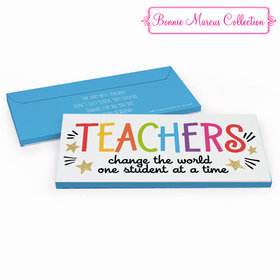 Deluxe Personalized Teacher Appreciation Gold Star Chocolate Bar in Gift Box