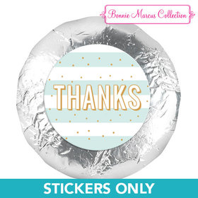 Personalized Bonnie Marcus Thank You Stripes and Dots 1.25" Stickers (48 Stickers)
