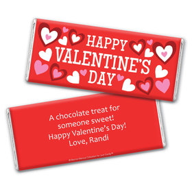 Bonnie Marcus Personalized Valentine's Day Solid Red Hershey's Chocolate Bar & Wrapper