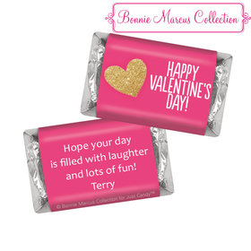 Bonnie Marcus Personalized Valentine's Day Glitter Heart Hershey's Miniatures
