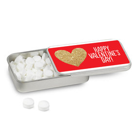 Personalized Valentine's Day Glitter Heart Mint Tin (12 Pack)