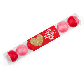 Valentine's Day Glitter Heart Gumball Tube