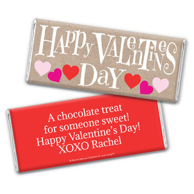 Personalized Valentine's Day Cute Hearts Chocolate Bar & Wrapper