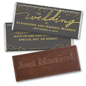 Personalized Bonnie Marcus Wedding Divine Gold Embossed Chocolate Bar & Wrapper