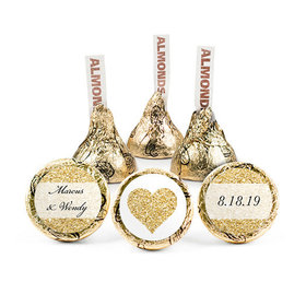 Personalized Bonnie Marcus Wedding Glitter Hershey's Kisses - pack of 50