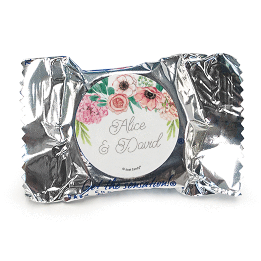 Personalized Wedding Reception Blossom Bliss York Peppermint Patties
