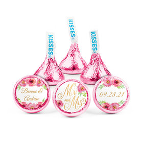Personalized Bonnie Marcus Wedding Mr. & Mrs. Hershey's Kisses - pack of 50