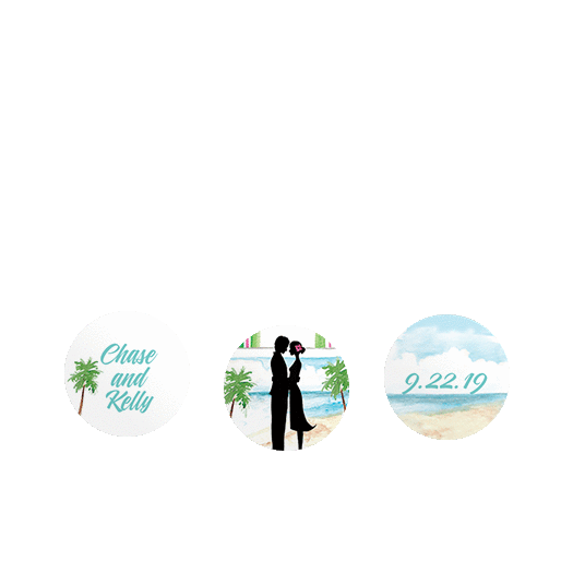 Personalized Wedding Tropical I Do 3/4" Stickers for Hershey's Kisses