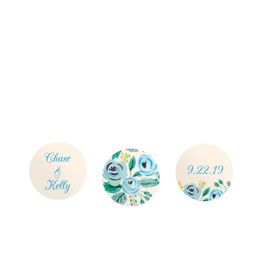 Personalized Bonnie Marcus Wedding Something Blue 3/4" Stickers for Hershey's Kisses