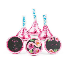 Personalized Wedding Floral Embrace Hershey's Kisses - pack of 50