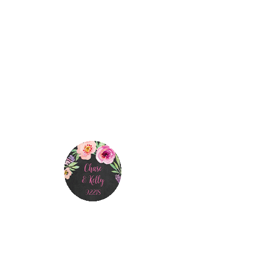 Personalized Wedding Floral Embrace 1.25" Sticker for Swing Top Round Jar