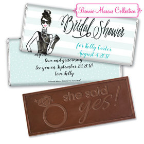 Bonnie Marcus Collection Personalized Embossed Chocolate Bar Bridal Shower Showered in Vogue Personalized