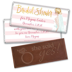 Bonnie Marcus Collection Personalized Embossed Chocolate Bar Bridal Shower Bridal March Personalized