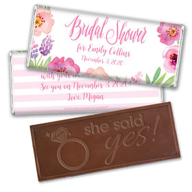 Bonnie Marcus Collection Personalized Embossed Chocolate Bar Bridal Shower Floral Embrace Personalized