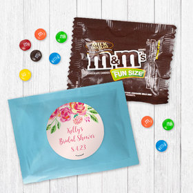 Personalized Bonnie Marcus Bridal Shower Pink Flowers Milk Chocolate M&Ms