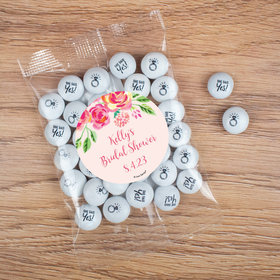 Personalized Bridal Shower Pink Flowers Candy Bag with JC Chocolate Minis