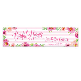 Personalized Bridal Shower Floral Embrace 5 Ft. Banner