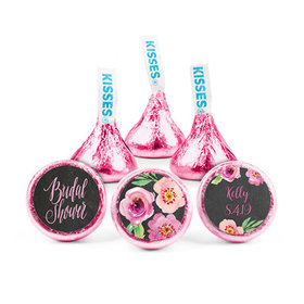 Personalized Bonnie Marcus Bridal Shower Floral Embrace Hershey's Kisses - pack of 50