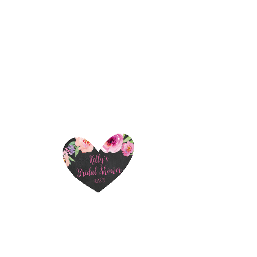 Personalized Bridal Shower Floral Embrace Sticker for Heart Jar