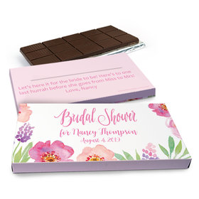 Deluxe Personalized Wedding Floral Embrace Belgian Chocolate Bar in Gift Box (3oz Bar)
