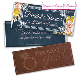 Personalized Bonnie Marcus Bridal Shower Chalkboard Flowers Chocolate Bar & Wrapper