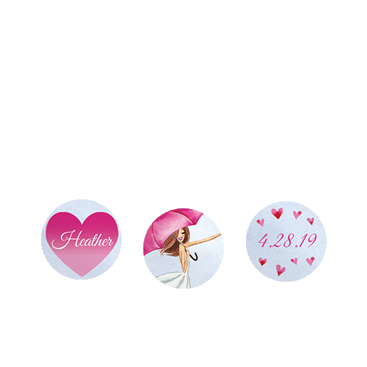 Personalized Bonnie Marcus Bridal Shower Love Reigns 3/4" Stickers for Hershey's Kisses