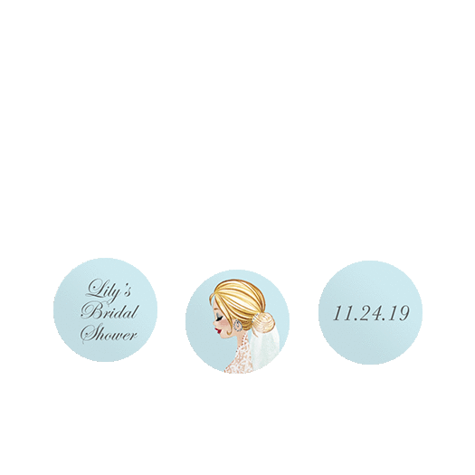 Personalized Bonnie Marcus Bridal Shower Bride to Be 3/4" Stickers for Hershey's Kisses