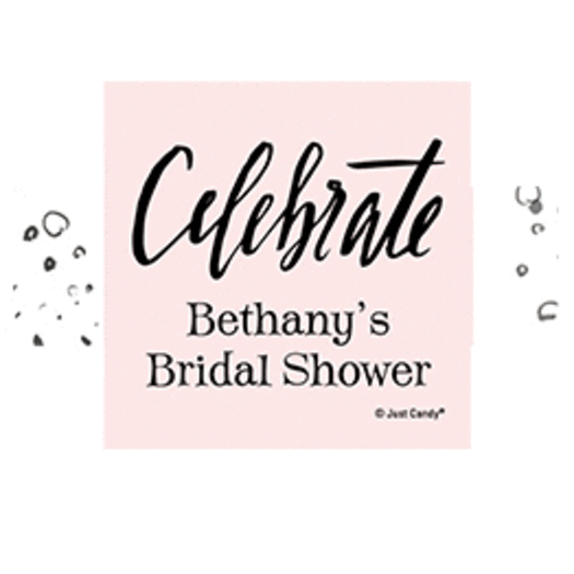 Personalized Bridal Shower The Bubbly Square Sticker for Chocolate Caramel Sea Salt Gourmet Popcorn