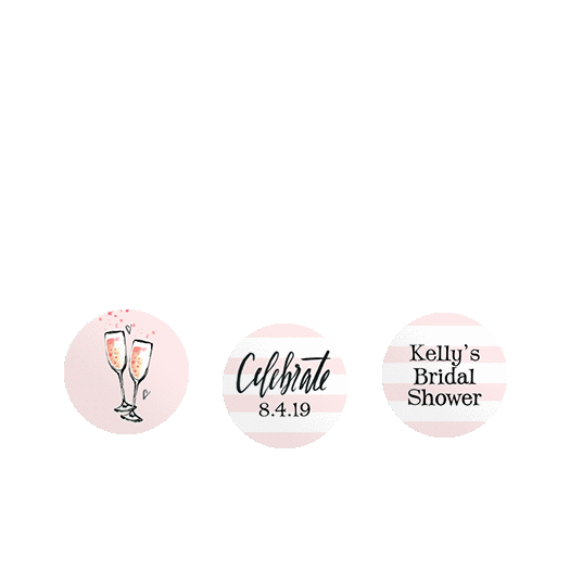 Personalized Bonnie Marcus Bridal Shower The Bubbly 3/4" Stickers for Hershey's Kisses