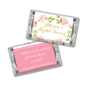 Personalized Bonnie Marcus Bridal Shower Pink Botanical Wreath Mini Wrappers Only