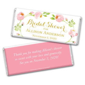 Personalized Bonnie Marcus Bridal Shower Botanical Wreath Chocolate Bar Wrappers Only